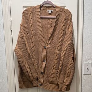 American Eagle Outfitters Brown Cable Knit Cardigan